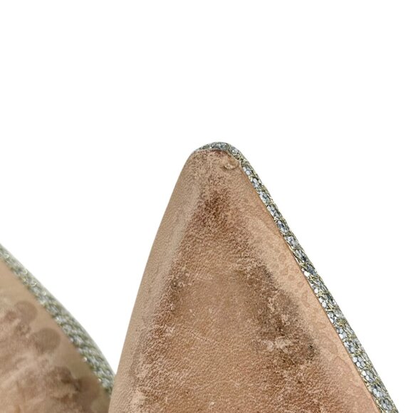 Jimmy Choo Romy 85 Champagne Glitter Pointed Toe Heels - Picture 11 of 11